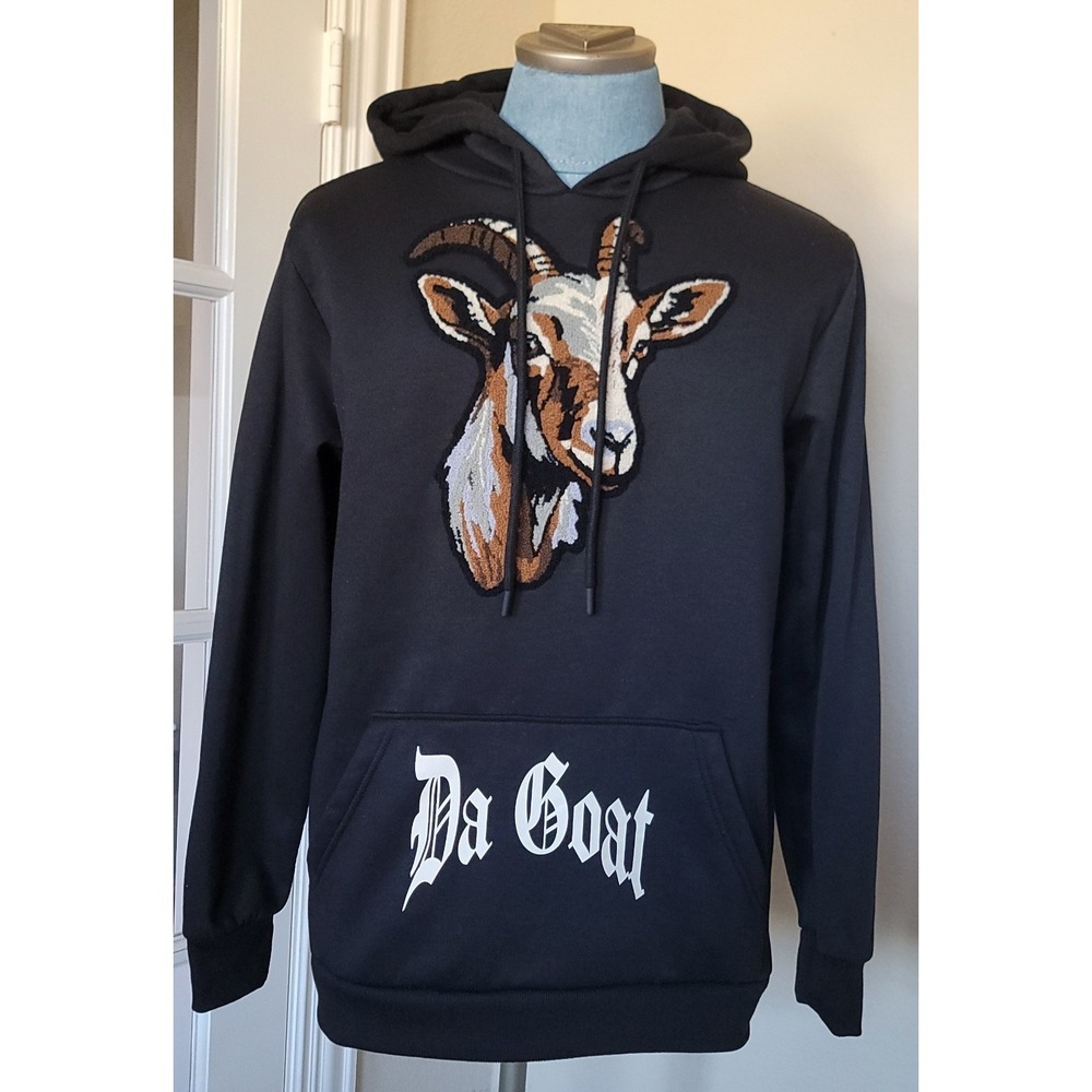 Super Massive Unisex Black Da Goat Design Streetwear‎ Hoodie Sz Large